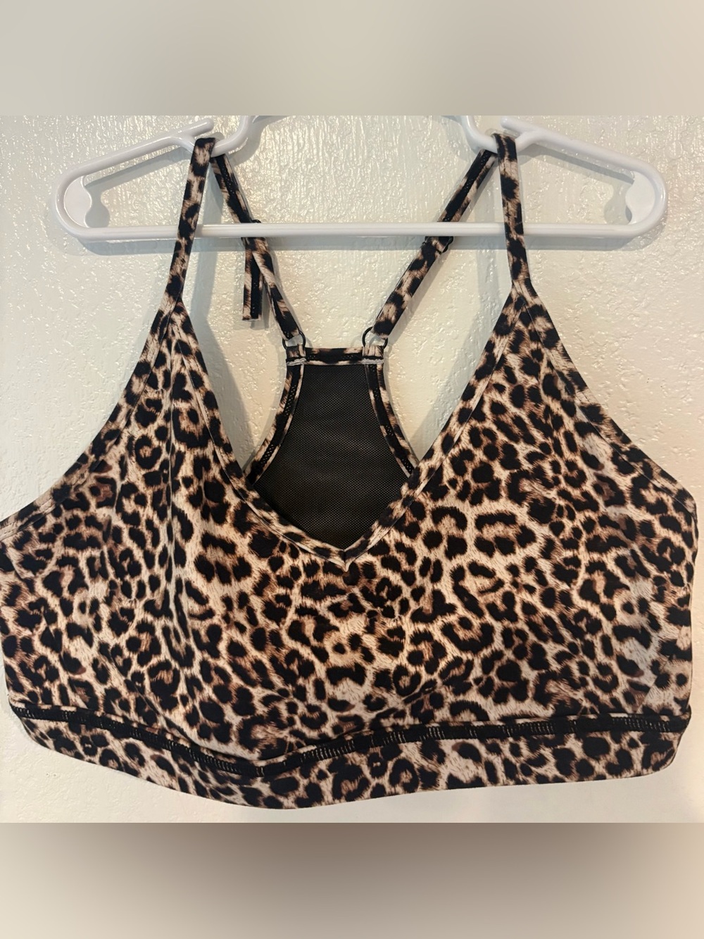 ZYIA Leopard Print Strappy Sports Bra - Brown/Black